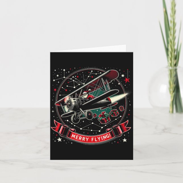 Plane Lot Ugly Christmas Sweater Airplane Operator Card (Front)
