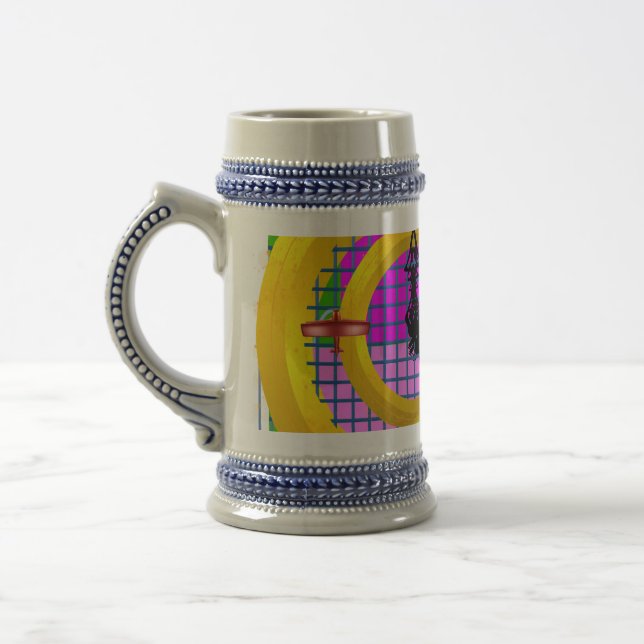 Plane Modern Pink Blocks   Beer Stein (Left)