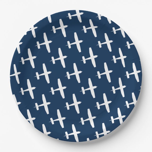 Plane pattern ı Party Paper Plates (Front)