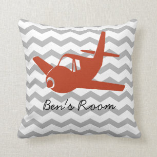 Plane Pillow in Red and Grey   Template