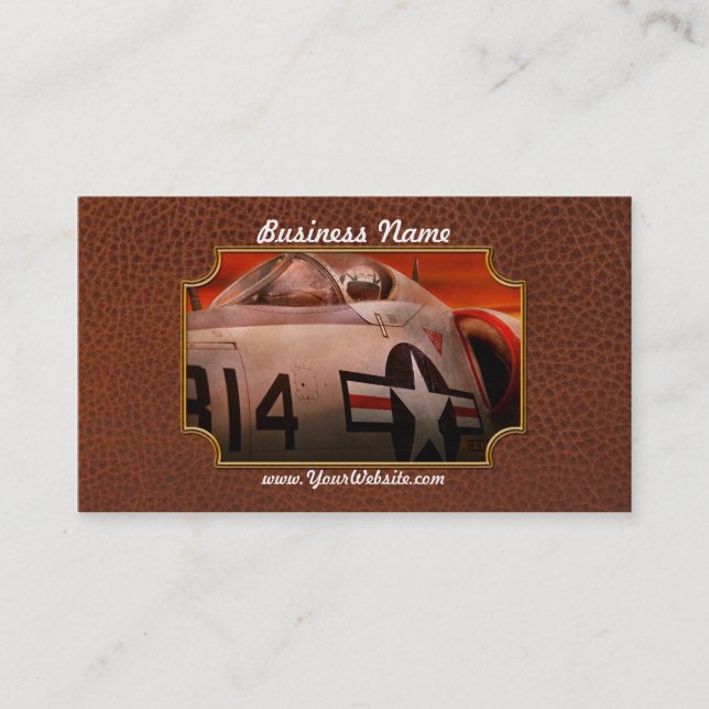 Plane - Pilot - Airforce - Go get em Tiger Business Card (Front)