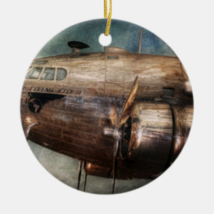 Plane - Pilot - The flying cloud Ceramic Ornament