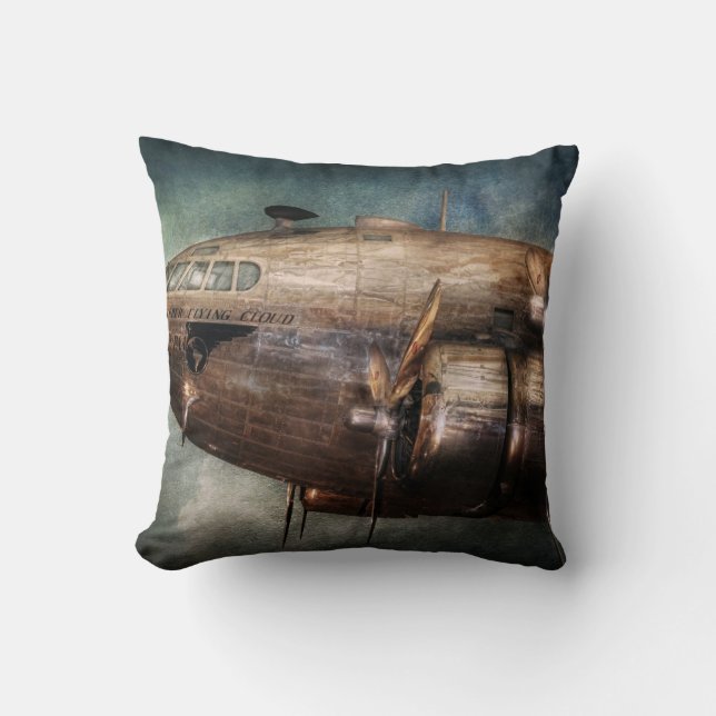 Plane - Pilot - The flying cloud Throw Pillow (Front)