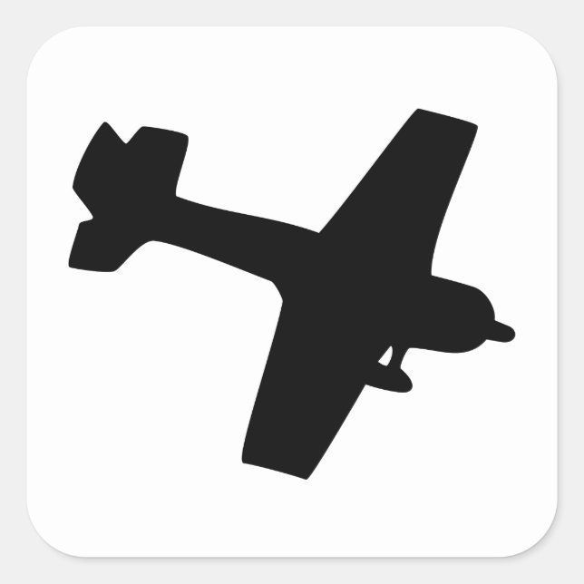 Plane Silhouette Square Sticker (Front)