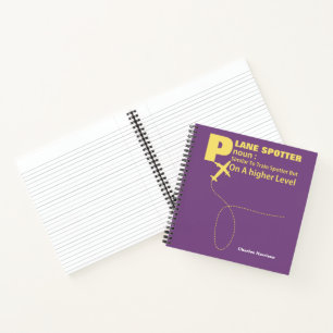 Plane Spotter Definition Funny Graphic Notebook