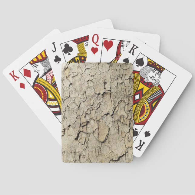Plane tree camouflage looks bark pattern bicycle p playing cards (Back)