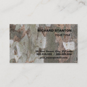 Plane tree camouflage looks bark pattern business  card