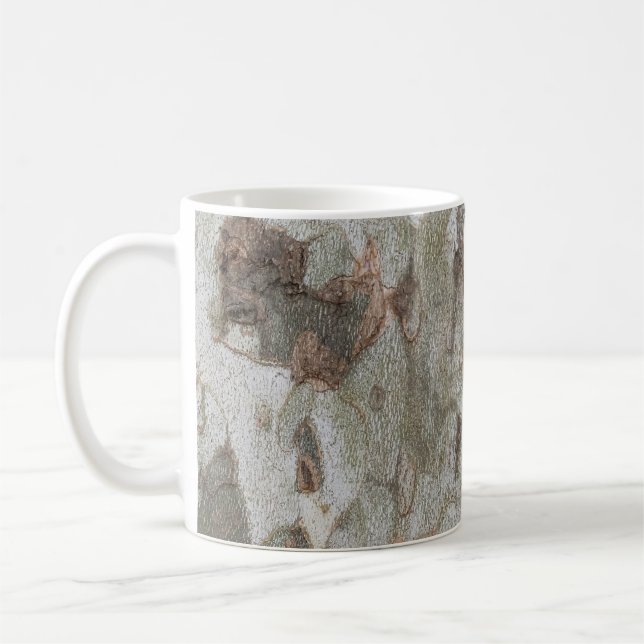 Plane tree camouflage looks bark pattern coffee mu mug (Left)