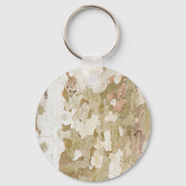 Plane tree camouflage looks bark pattern keychain (Front)