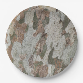Plane tree camouflage looks bark pattern letterhea paper plate