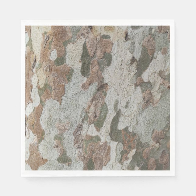 Plane tree camouflage looks bark pattern napkin (Front)