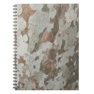 Plane tree camouflage looks bark pattern notebook