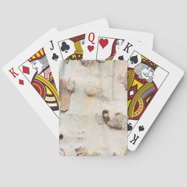 Plane tree camouflage looks bark pattern playing cards (Back)