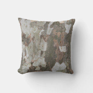 Plane tree camouflage looks bark pattern throw pil pillow