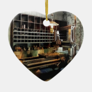 Planer in Machine Shop Ceramic Ornament