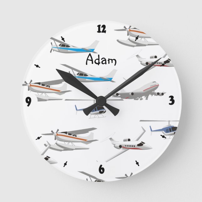Planes airplanes round clock (Front)