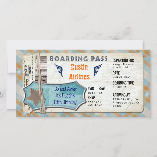 Planes Party Boarding Pass (Front)