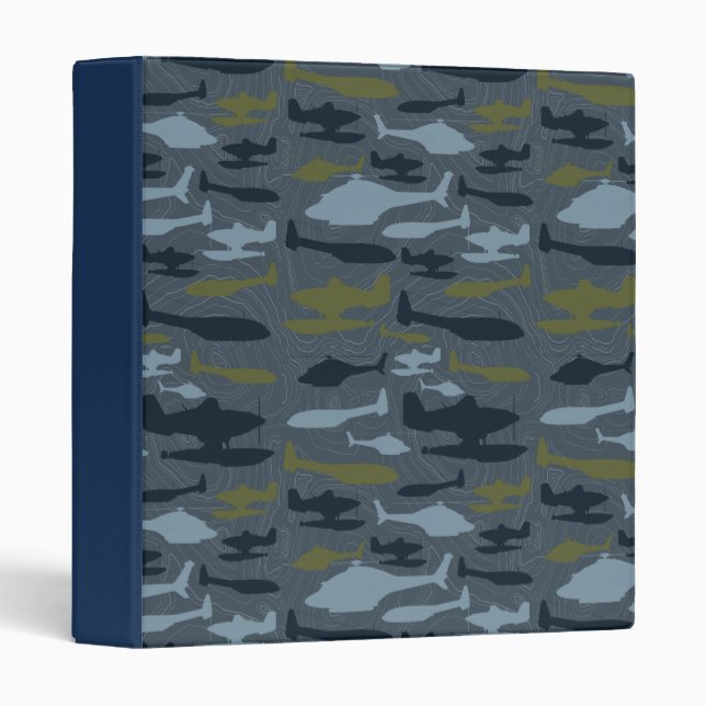 Planes Silhouettes Topographical Pattern Binder (Front/Spine)