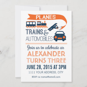 Planes, Trains & Automobiles Invitation