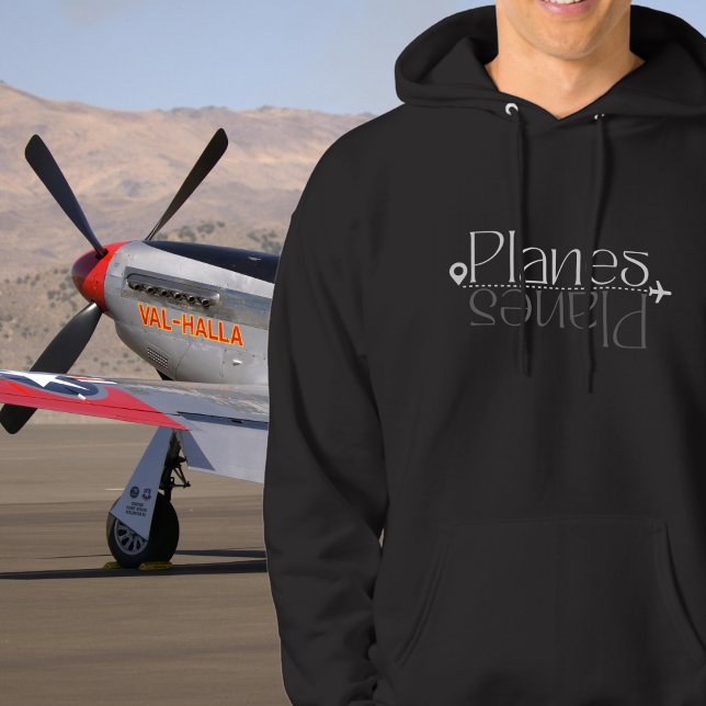Planes Typography & Airplane, Birthday, Minimalist Hoodie (Creator Uploaded)