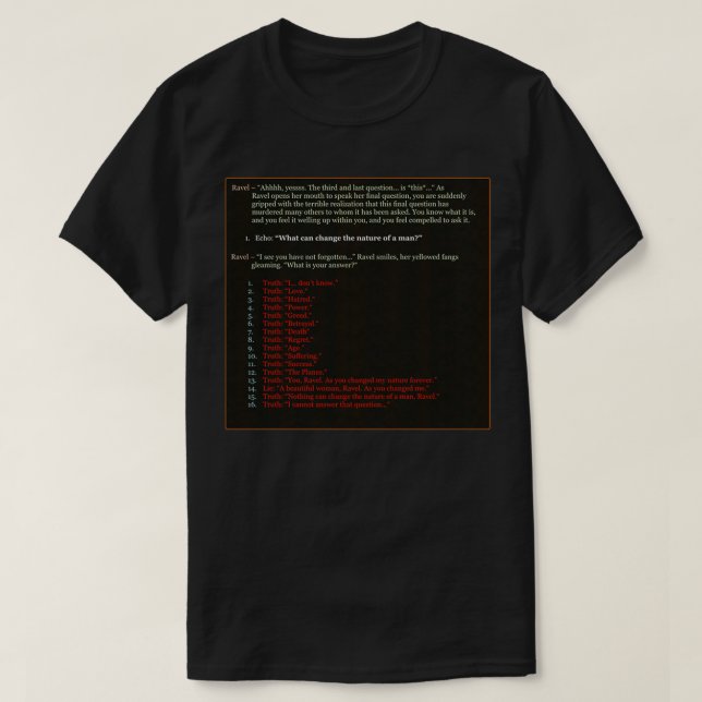 Planescape Torment What can change the nature of a T-Shirt (Design Front)