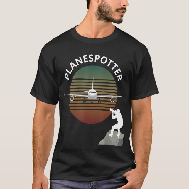 Planespotter Pilot Aircraft Watching Airline 1 T-Shirt (Front)