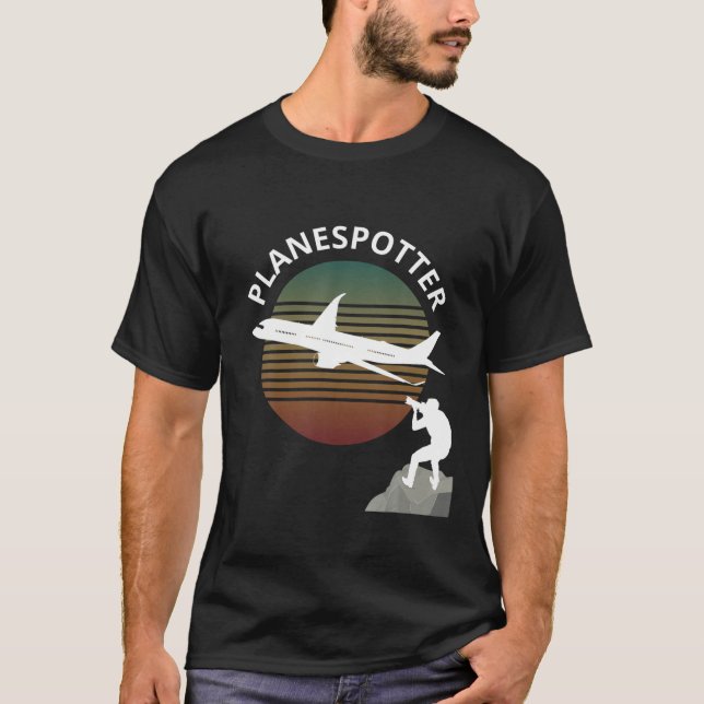 Planespotter Pilot Aircraft Watching Airline T-Shirt (Front)