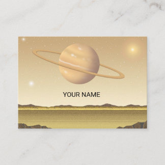 Planet above a desert. business card
