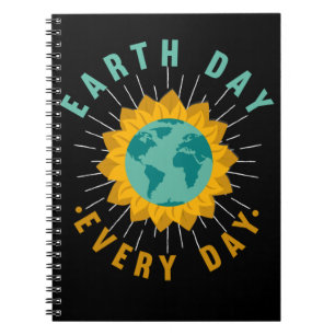 Planet Awareness Earth Day Sunflower Love Notebook