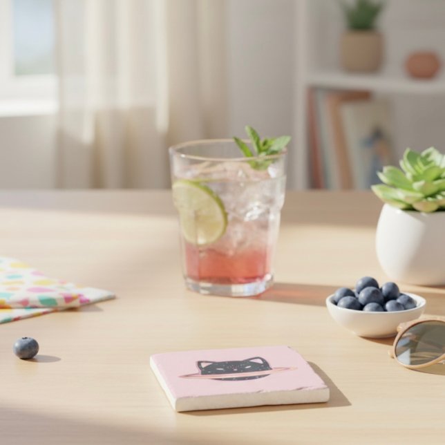 Planet Cat Stone Coaster (Creator Uploaded)