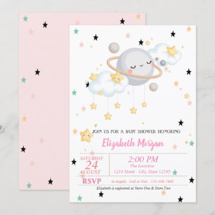 Planet,Clouds, Stars,Baby Shower   Invitation