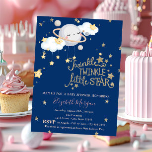 Planet,Clous,StarsTwinkle Baby Shower Invitation