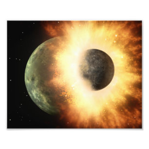 Planet Collision Space Art Photo Print