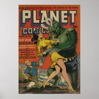 Planet Comics 23 Vintage SciFi Poster