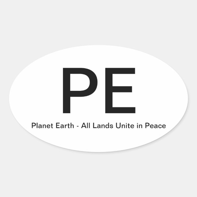 Planet Earth - All Lands Unite in Peace Oval Sticker (Front)