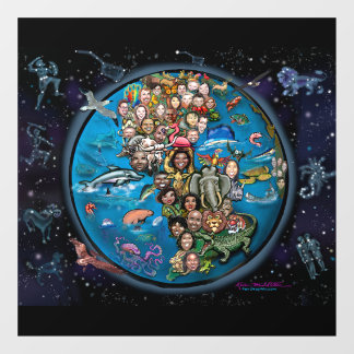 Planet Earth and Constellations Window Cling