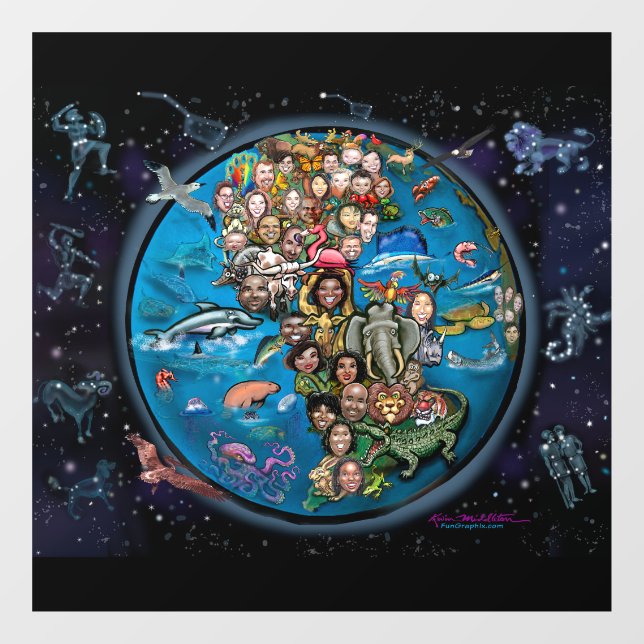 Planet Earth and Constellations Window Cling (Sheet)
