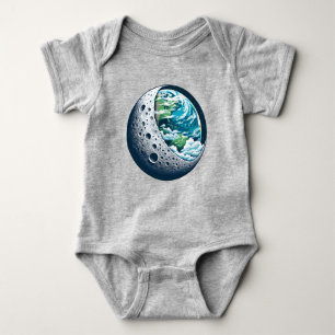 Planet Earth and Its Moon: Celestial Wonder Unisex Baby Bodysuit