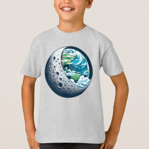 Planet Earth and Its Moon: Celestial Wonder Unisex T-Shirt