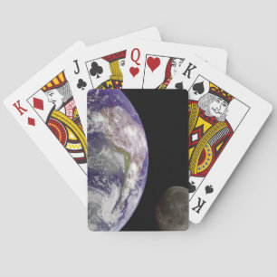 Planet Earth and Moon Playing Cards