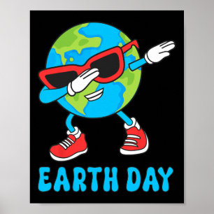 Planet Earth Birthday Day Dab Groovy Dabbing Boys  Poster