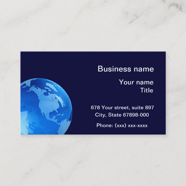 Planet Earth business cards (Front)