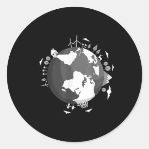 Planet Earth Climate Change Environmental Protecti Classic Round Sticker