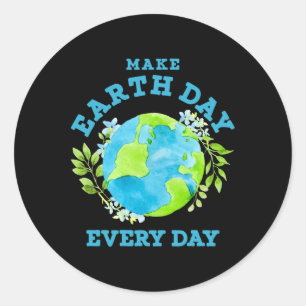 Planet Earth Day Every Day Climate Change Environm Classic Round Sticker