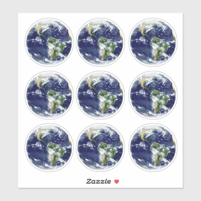Planet Earth from above & Space view sticker (Sheet)