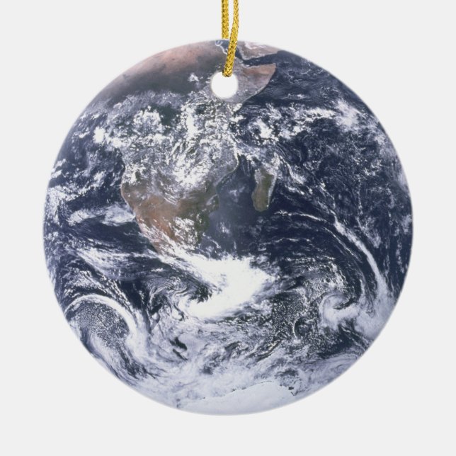 Planet Earth From Space Earth Day Ceramic Ornament (Front)
