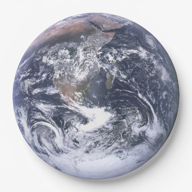 Planet Earth From Space Earth Day Paper Plates (Front)