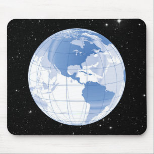 Planet Earth Globe w/Stars Mouse Pad