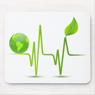 PLANET EARTH HEART MONITOR MOUSE PAD