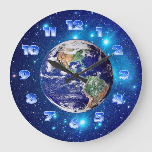 Planet Earth Large Clock
